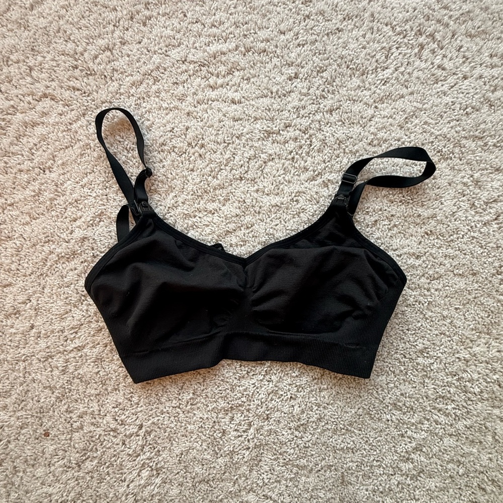 Auden Nursing Seamless Bra Size L Black | Wireless Breastfeeding Soft Cup - Picture 7 of 11
